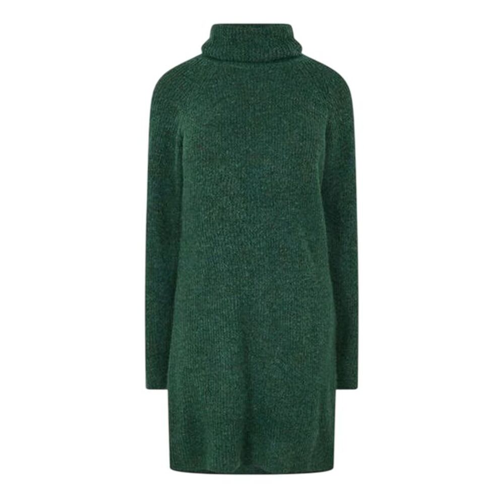 Pieces Womens/Ladies Turtle Neck Sweater Dress / Trek Green